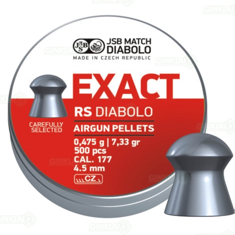 Kulkelės JSB Diabolo EXACT RS 4,52 mm 500 vnt. Kulkelės JSB Diabolo EXACT RS 4,52 mm 500 vnt.
