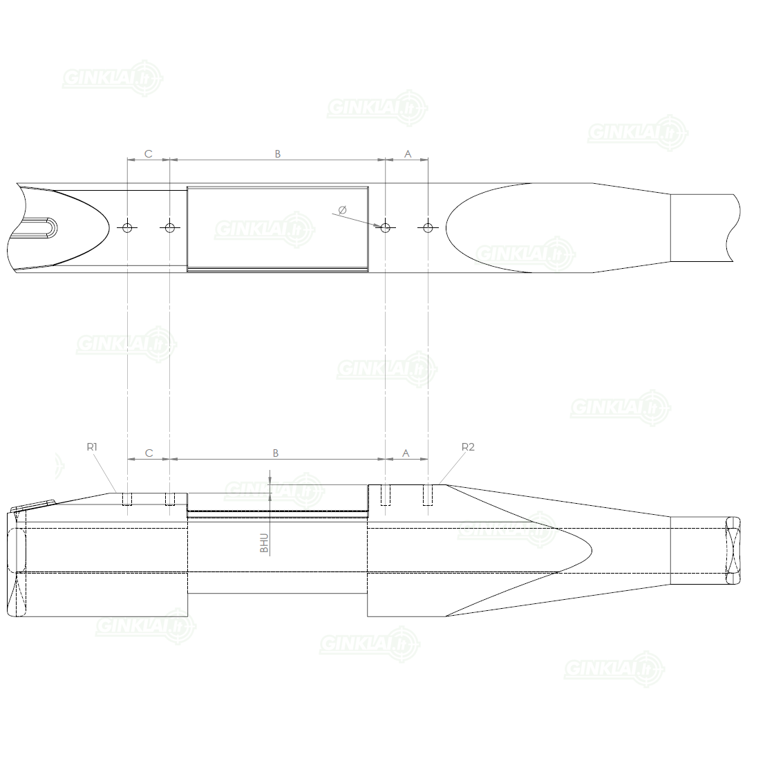 Laikiklių bazė Leupold STD Two-Piece base, Browning European 50032 1