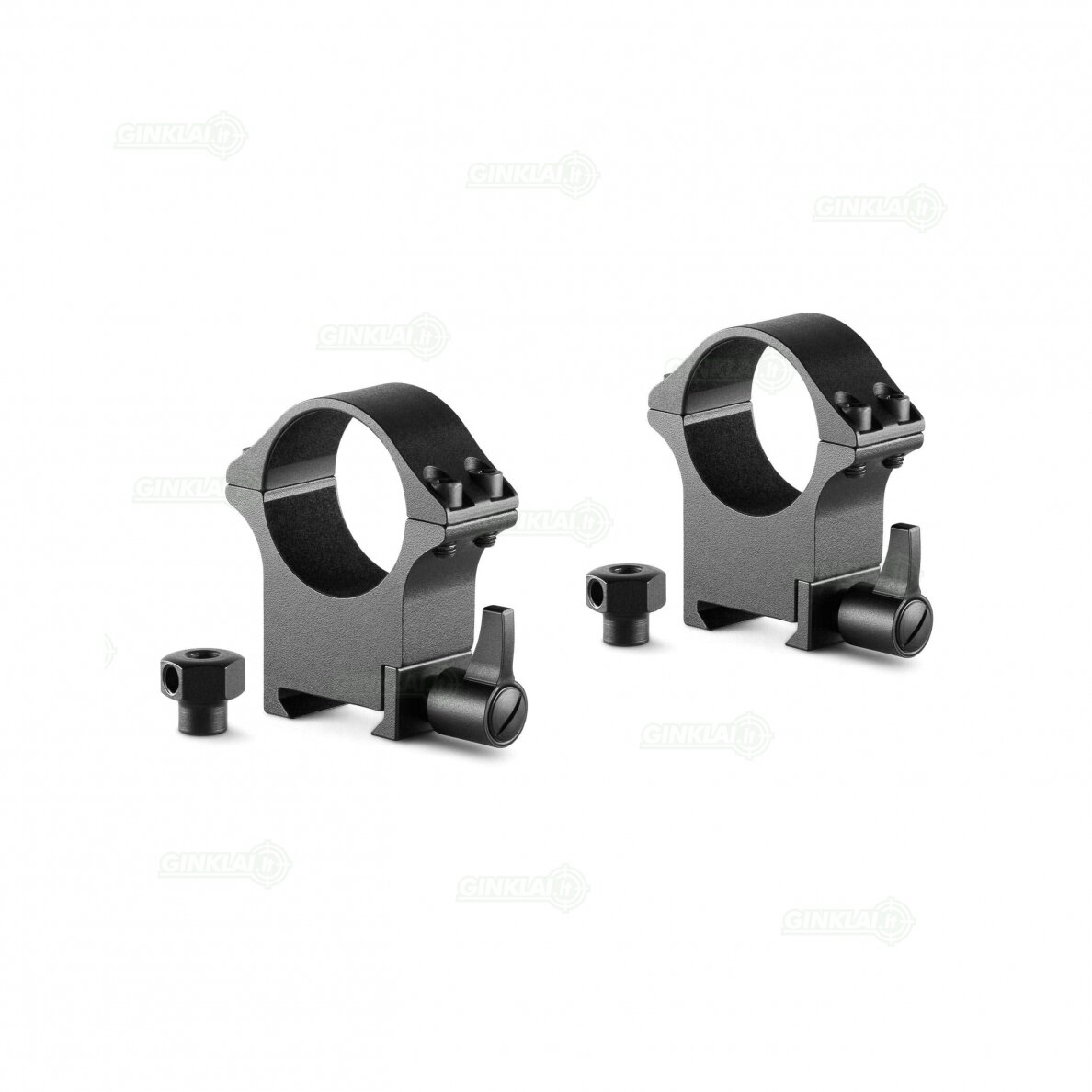 Laikikliai žiedai Hawke Professional Steel Ring Mounts 30mm High Weaver, Nut & Lever 23107 Laikikliai žiedai Hawke Professional Steel Ring Mounts 30mm High Weaver, Nut & Lever 23107