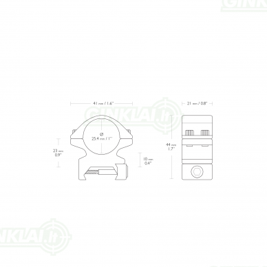 Laikikliai žiedai Hawke Match Ring Mounts 1" Medium Weaver, 22113 1 Laikikliai žiedai Hawke Match Ring Mounts 1" Medium Weaver, 22113 1