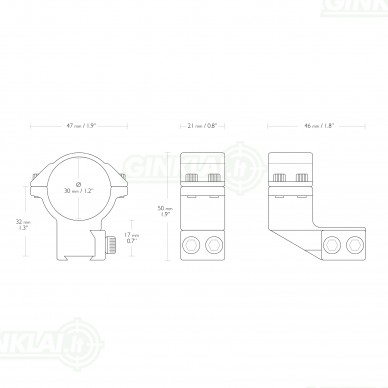 Laikikliai žiedai Hawke Match Ring Mounts Extension 30mm High 9-11mm, 22122 1 Laikikliai žiedai Hawke Match Ring Mounts Extension 30mm High 9-11mm, 22122 1