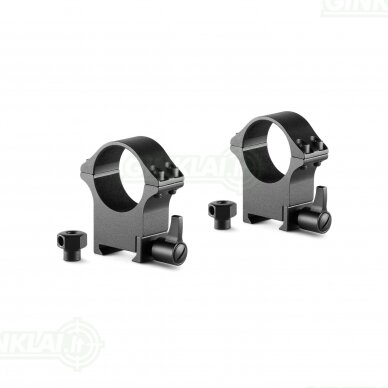 Laikikliai žiedai Hawke Professional Steel Ring Mounts 30mm High Weaver, Nut & Lever 23107 Laikikliai žiedai Hawke Professional Steel Ring Mounts 30mm High Weaver, Nut & Lever 23107