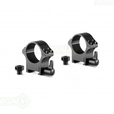 Laikikliai žiedai Hawke Professional Steel Ring Mounts 30mm Medium Weaver, Nut & Lever 23106 Laikikliai žiedai Hawke Professional Steel Ring Mounts 30mm Medium Weaver, Nut & Lever 23106