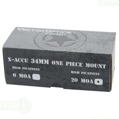 Laikiklis Vector Optics 34 mm X-ACCU High Profile One Piece Mount 20MOA 3 Laikiklis Vector Optics 34 mm X-ACCU High Profile One Piece Mount 20MOA 3