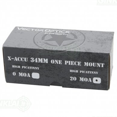 Laikiklis Vector Optics 34 mm X-ACCU High Profile One Piece Mount 20MOA 3