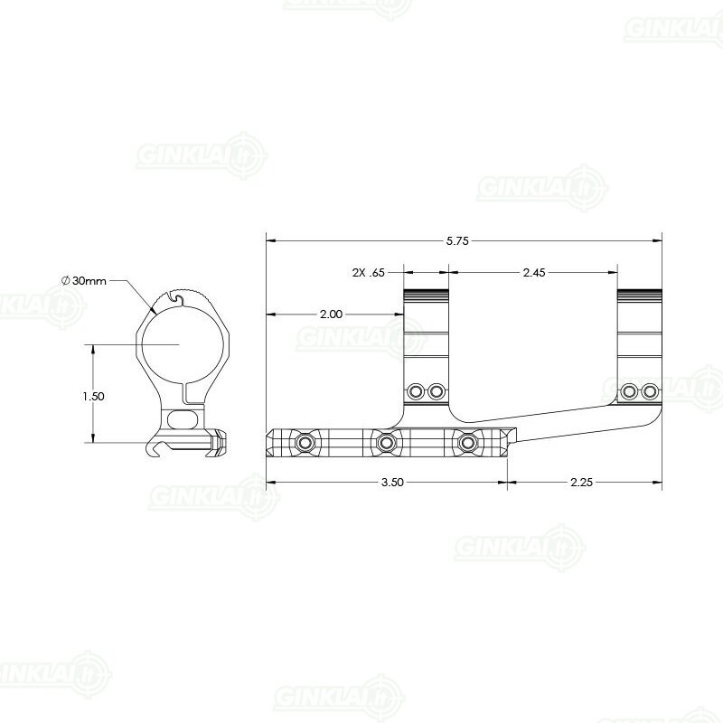 Laikiklis optikai AR15 Aero Precision 30mm 2 Laikiklis optikai AR15 Aero Precision 30mm 2