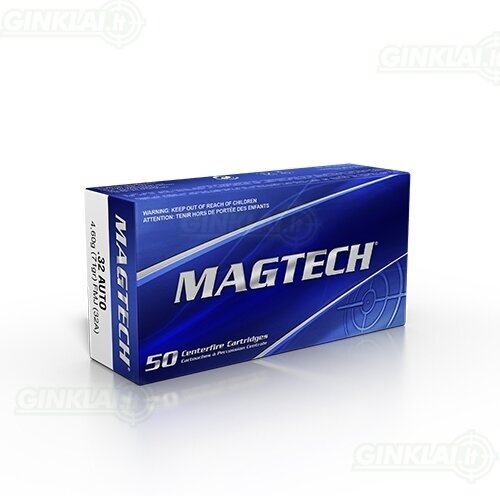 Magtech .32 Auto, 7,65 Browning FMJ 71 gr 32A 50 vnt. Magtech .32 Auto, 7,65 Browning FMJ 71 gr 32A 50 vnt.