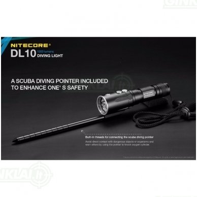 Nitecore DL10 prožektorius nardymui 3 Nitecore DL10 prožektorius nardymui 3