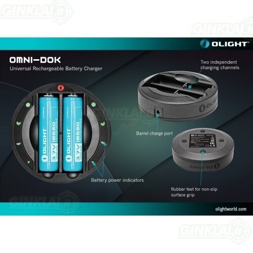 Olight įkroviklis OMNI-DOK 18650/RCR123 baterijoms