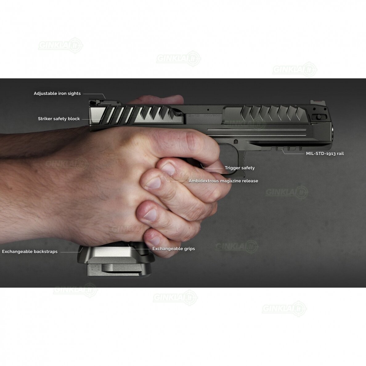 Pistoletas Laugo Arms Alien IPSC Retro PDO, 9x19 3 Pistoletas Laugo Arms Alien IPSC Retro PDO, 9x19 3