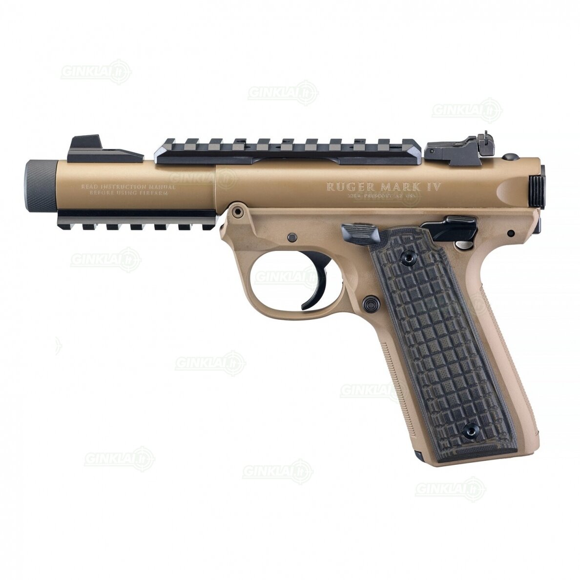 Pistoletas Ruger Mark IV 22/45 Tactical FDE 4,4", 22LR 40167 Pistoletas Ruger Mark IV 22/45 Tactical FDE 4,4", 22LR 40167