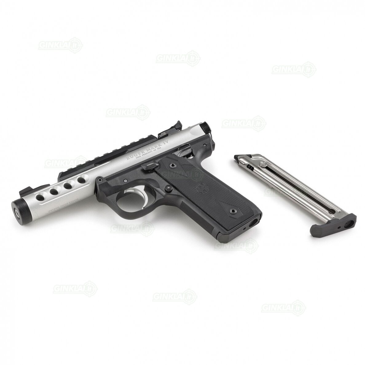 Pistoletas Ruger MK IV 22/45 Lite Silver 4,4", 22LR 43945 5 Pistoletas Ruger MK IV 22/45 Lite Silver 4,4", 22LR 43945 5