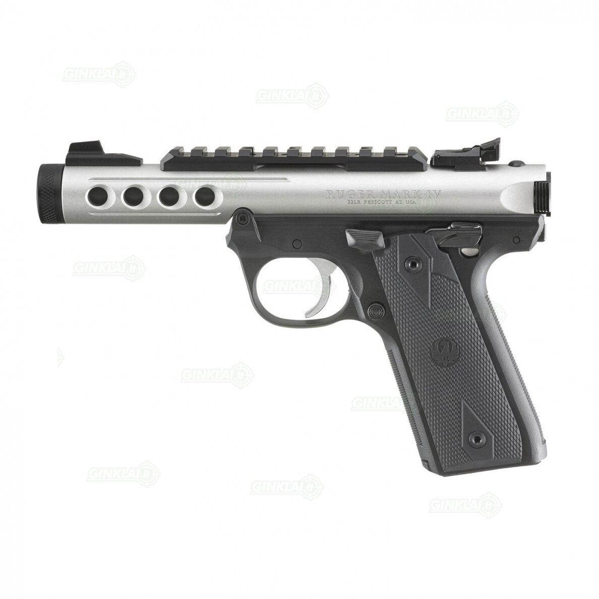 Pistoletas Ruger MK IV 22/45 Lite Silver 4,4", 22LR 43945 Pistoletas Ruger MK IV 22/45 Lite Silver 4,4", 22LR 43945