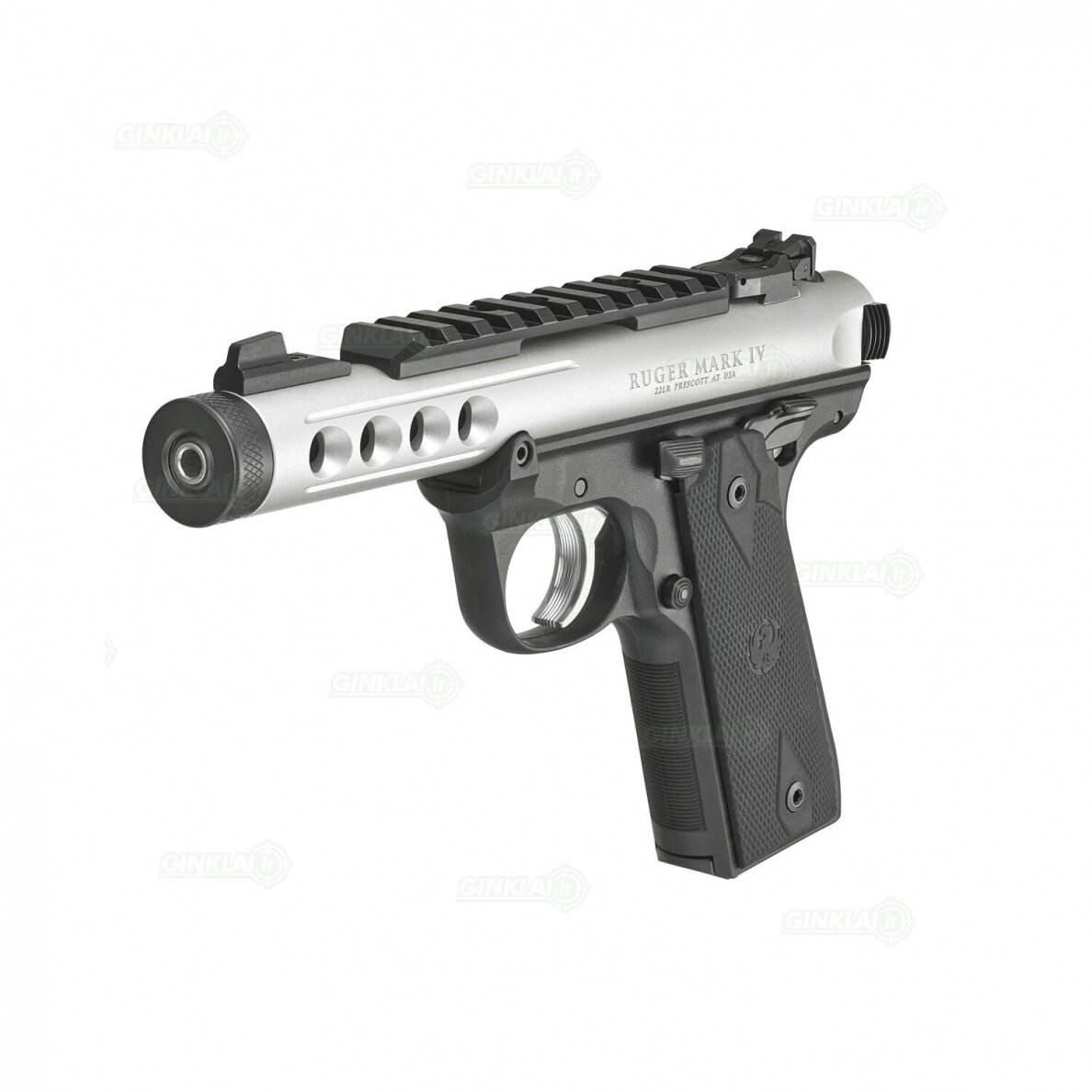 Pistoletas Ruger MK IV 22/45 Lite Silver 4,4", 22LR 43945 1 Pistoletas Ruger MK IV 22/45 Lite Silver 4,4", 22LR 43945 1