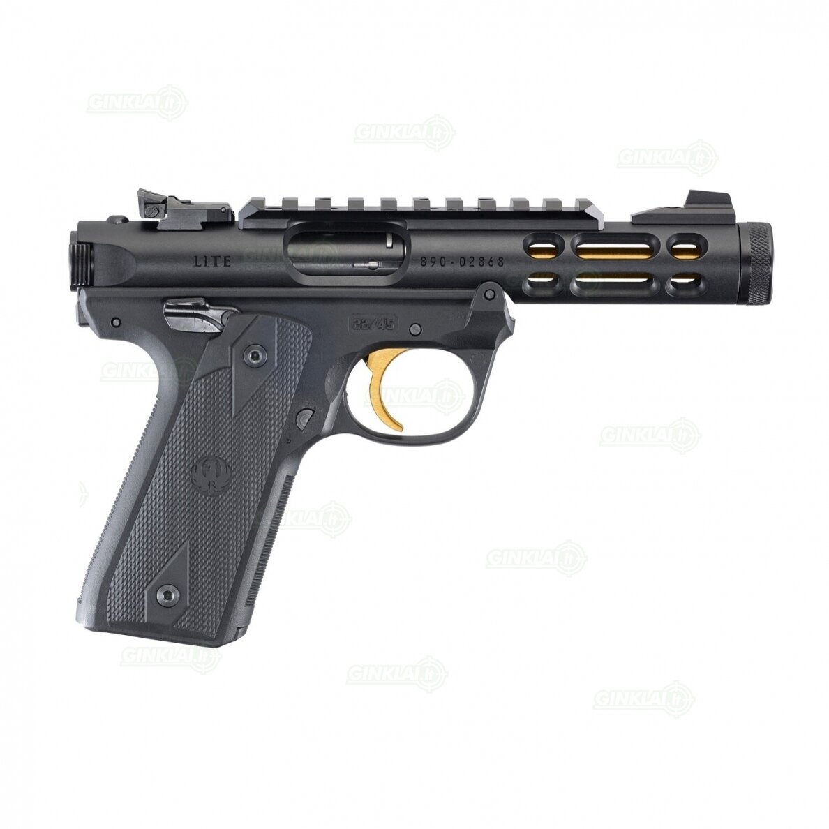 Pistoletas Ruger MK IV 22/45 Lite Black Gold 4,4", 22LR 43927 1 Pistoletas Ruger MK IV 22/45 Lite Black Gold 4,4", 22LR 43927 1