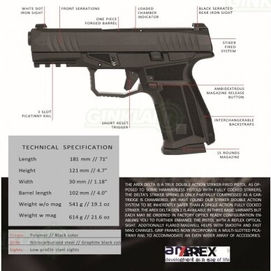 Pistoletas Arex Delta M Gen2, 9x19, Black 2 Pistoletas Arex Delta M Gen2, 9x19, Black 2