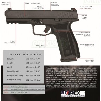 Pistoletas Arex Delta L Gen2, 9x19, Black 1 Pistoletas Arex Delta L Gen2, 9x19, Black 1
