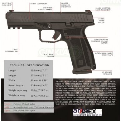 Pistoletas Arex Delta L Gen2, 9x19, Black 1
