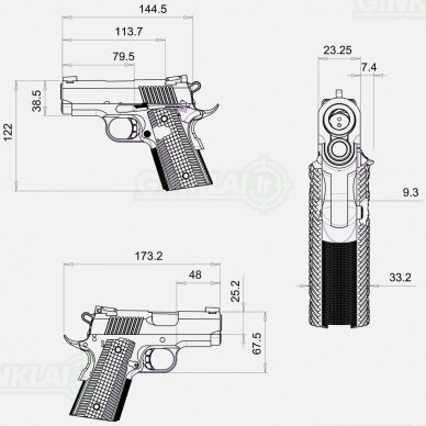 Pistoletas BUL 1911 Ultra Black 9x19 5