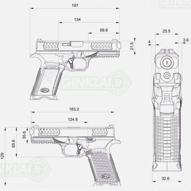 Pistoletas BUL AXE FS CLEAVER Silver, 9x19 6 Pistoletas BUL AXE FS CLEAVER Silver, 9x19 6