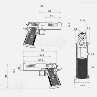 Pistoletas BUL SAS II SL SAW 9x19 5
