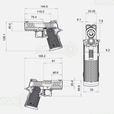 Pistoletas BUL SAS II ULTRALIGHT 3.25 Black 9x19 5