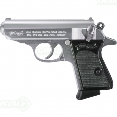 Pistoletas Walther PPK Stainless, 9x17 Pistoletas Walther PPK Stainless, 9x17