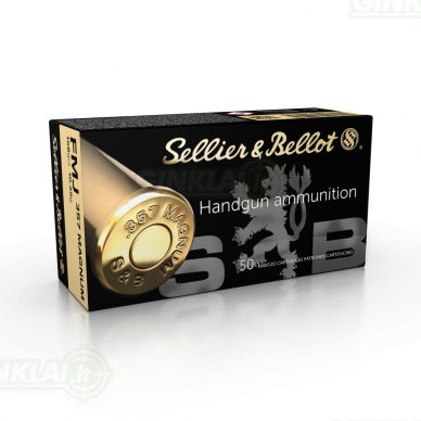 Pistoletiniai šoviniai Sellier&Bellot 357 Magnum 10,25g FMJ 50 vnt. Pistoletiniai šoviniai Sellier&Bellot 357 Magnum 10,25g FMJ 50 vnt.