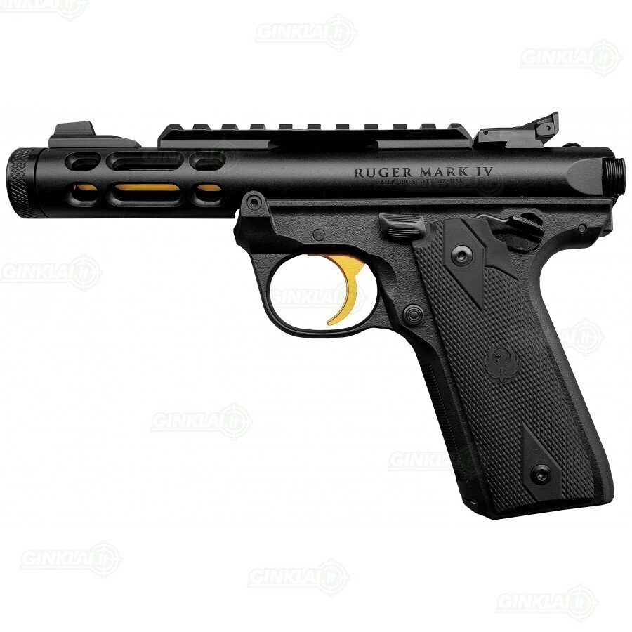 Pistoletas Ruger MK IV 22/45 Lite Black Gold 4,4", 22LR 43927 Pistoletas Ruger MK IV 22/45 Lite Black Gold 4,4", 22LR 43927