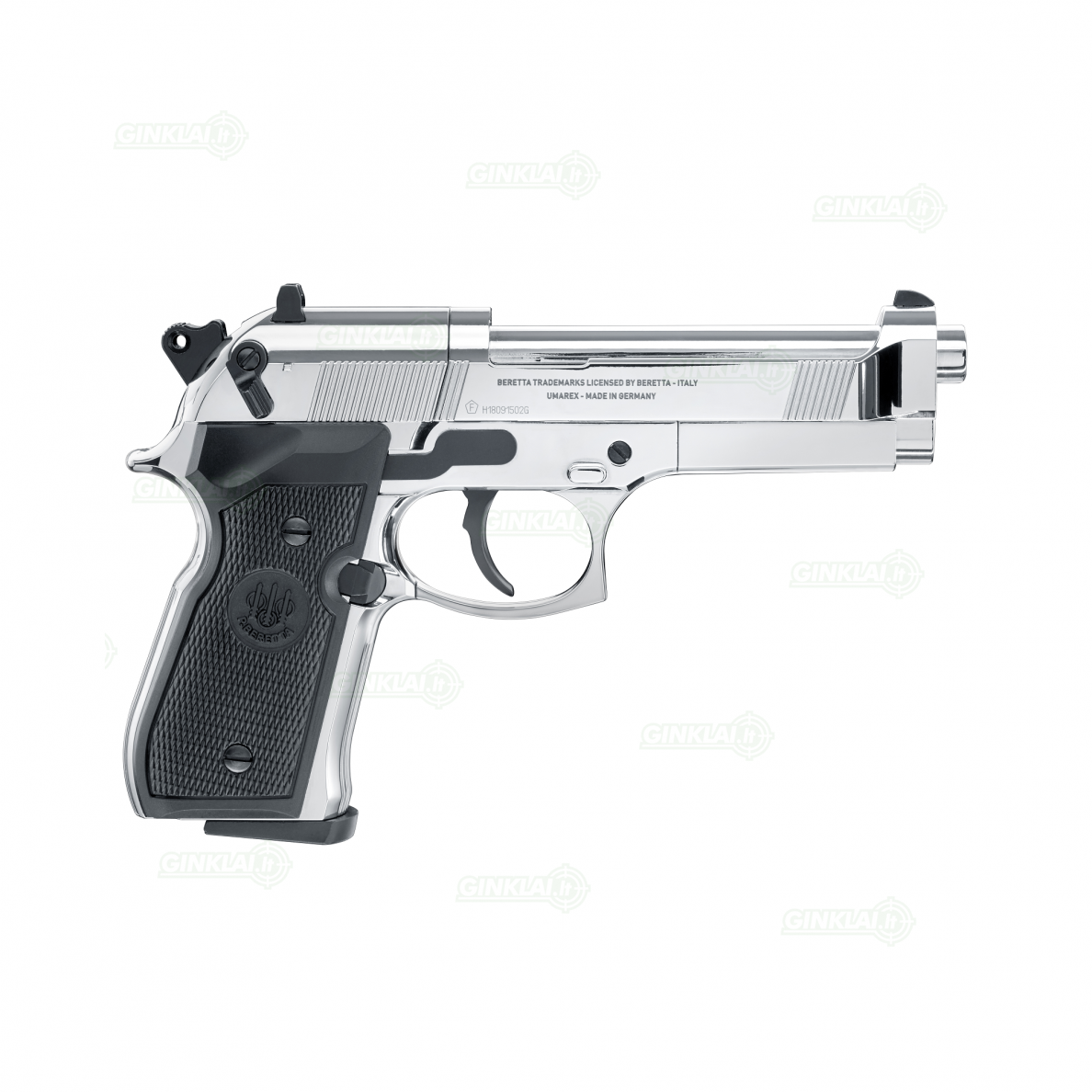 Pneumatinis pistoletas Beretta M92FS 4,5mm Pellet Chrome 2 Pneumatinis pistoletas Beretta M92FS 4,5mm Pellet Chrome 2