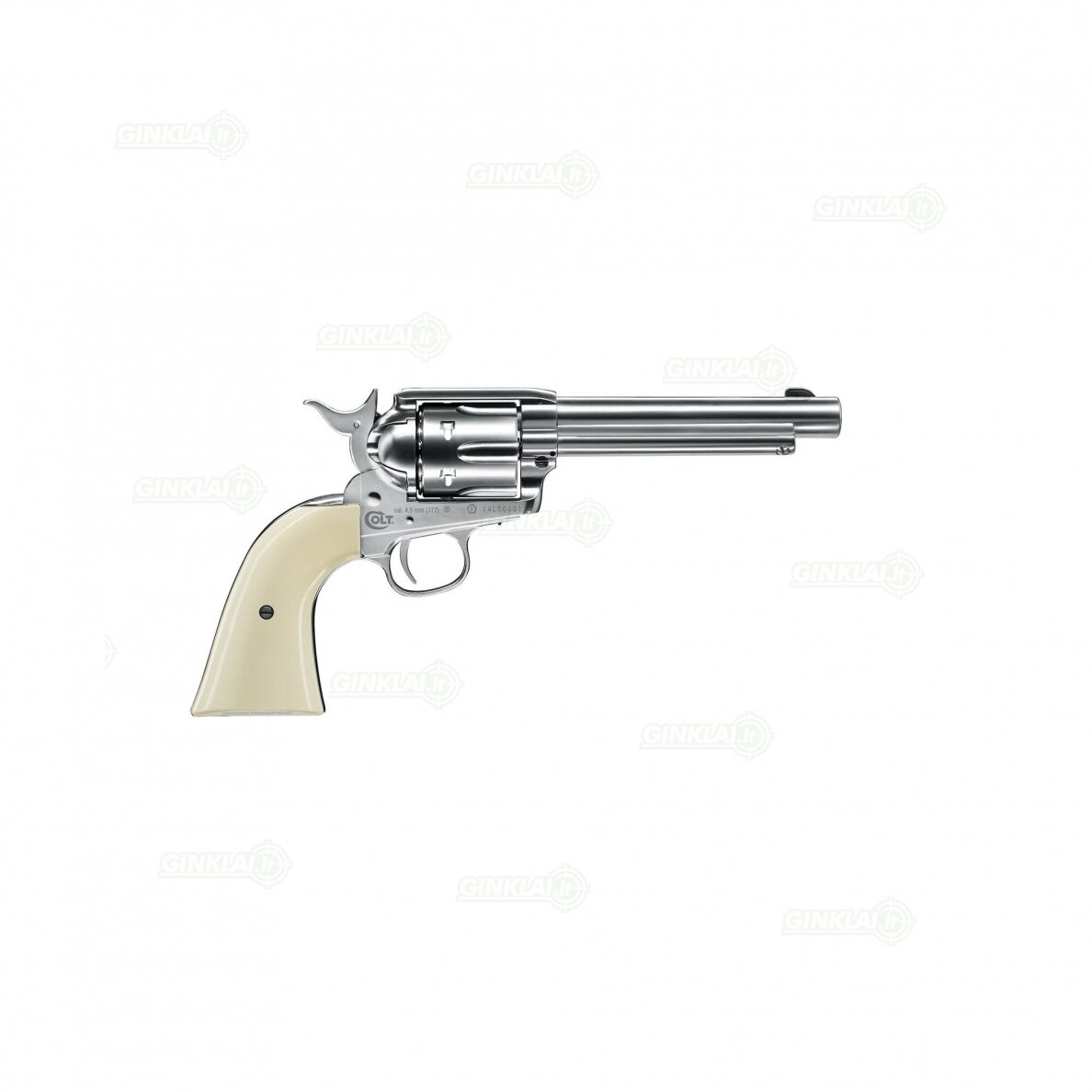 Pneumatinis revolveris Colt SAA 45 Nickel 4,5mm BB's 2 Pneumatinis revolveris Colt SAA 45 Nickel 4,5mm BB's 2