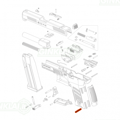 Rankenos pastorinimo kaištis Interchangeable Backstrap Pin CZ P-10 S / C / SC / F 1 Rankenos pastorinimo kaištis Interchangeable Backstrap Pin CZ P-10 S / C / SC / F 1