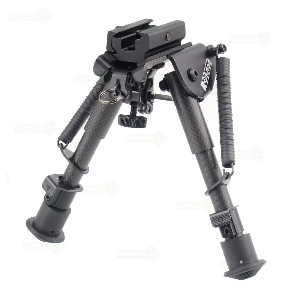 Šaudymo kojelės Rokstad Carbon Fiber Spring Bipod Non Swivel 155-230 mm Harris / Picatinny RSCFP-06 Šaudymo kojelės Rokstad Carbon Fiber Spring Bipod Non Swivel 155-230 mm Harris / Picatinny RSCFP-06