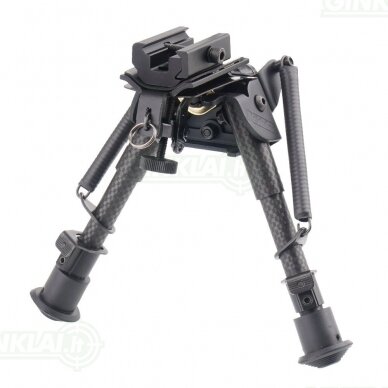 Šaudymo kojelės Rokstad Carbon Fiber Spring Bipod Swivel 155-230 mm Harris / Picatinny RSCFS-06 Šaudymo kojelės Rokstad Carbon Fiber Spring Bipod Swivel 155-230 mm Harris / Picatinny RSCFS-06
