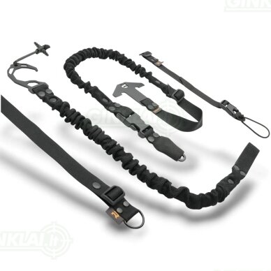 Šautuvo diržas RAGNAROK THOR Single-Point Shoulder Sling SET with Plate Carrier Attachment Black, HK Snap Hook Šautuvo diržas RAGNAROK THOR Single-Point Shoulder Sling SET with Plate Carrier Attachment Black, HK Snap Hook