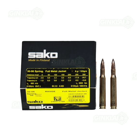 Sako 30-06 Spr. Range Speedhead FMJ 8,0 g 120A 1 Sako 30-06 Spr. Range Speedhead FMJ 8,0 g 120A 1