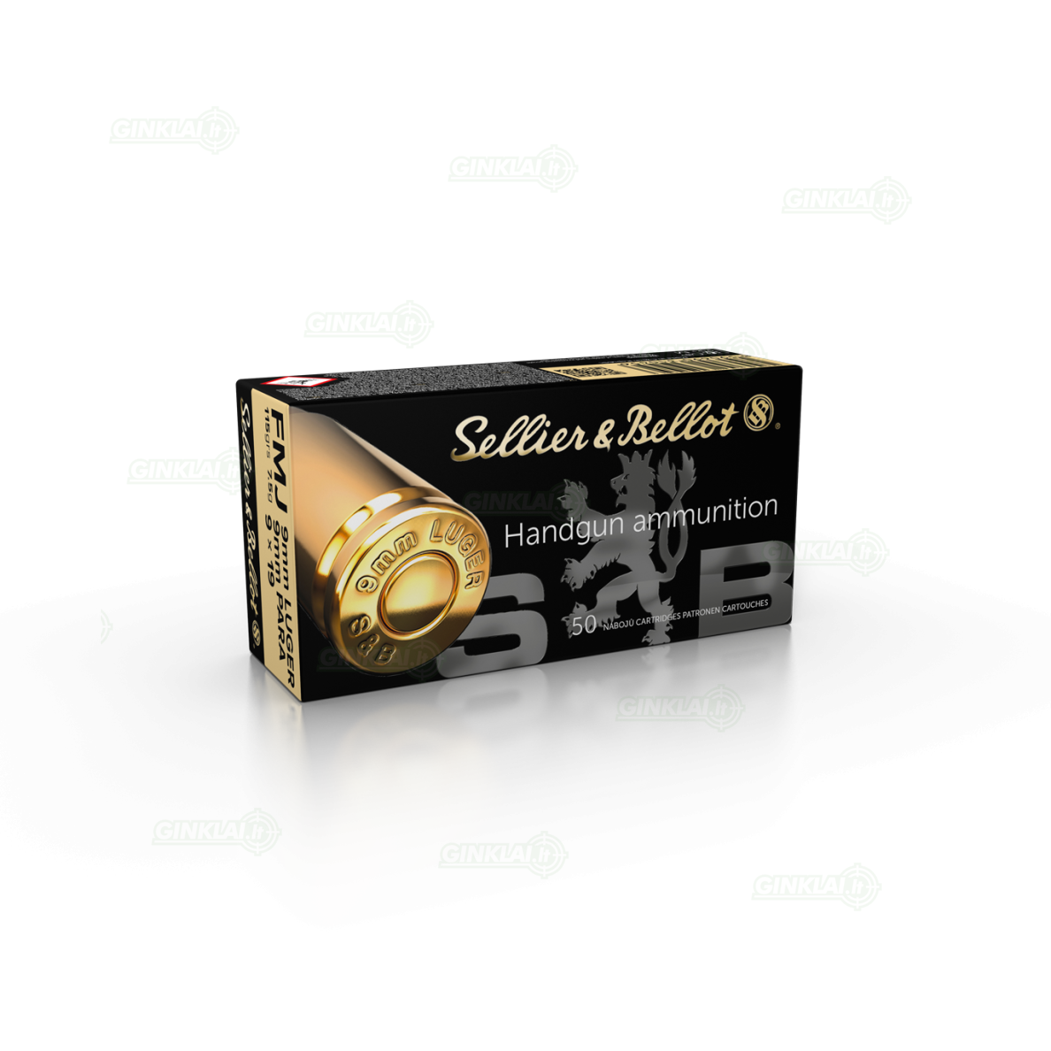 Sellier&Bellot 9 mm Luger 9x19 Subsonic 140 gr., 9,0 g, 50 vnt.