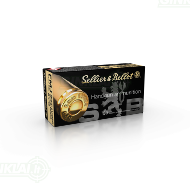 Sellier&Bellot 9 mm Luger 9x19 124gr. 8,0 g, 50 vnt. Sellier&Bellot 9 mm Luger 9x19 124gr. 8,0 g, 50 vnt.