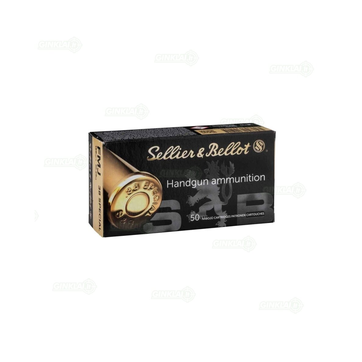 Šoviniai revolveriui Sellier&Bellot .38 Special LRN 10,25g 50 vnt.