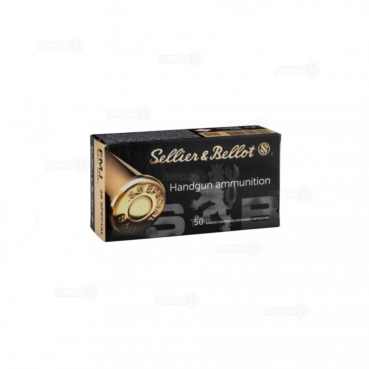 Šoviniai revolveriui Sellier&Bellot .38 Special FMJ 10,25g 50 vnt. Šoviniai revolveriui Sellier&Bellot .38 Special FMJ 10,25g 50 vnt.