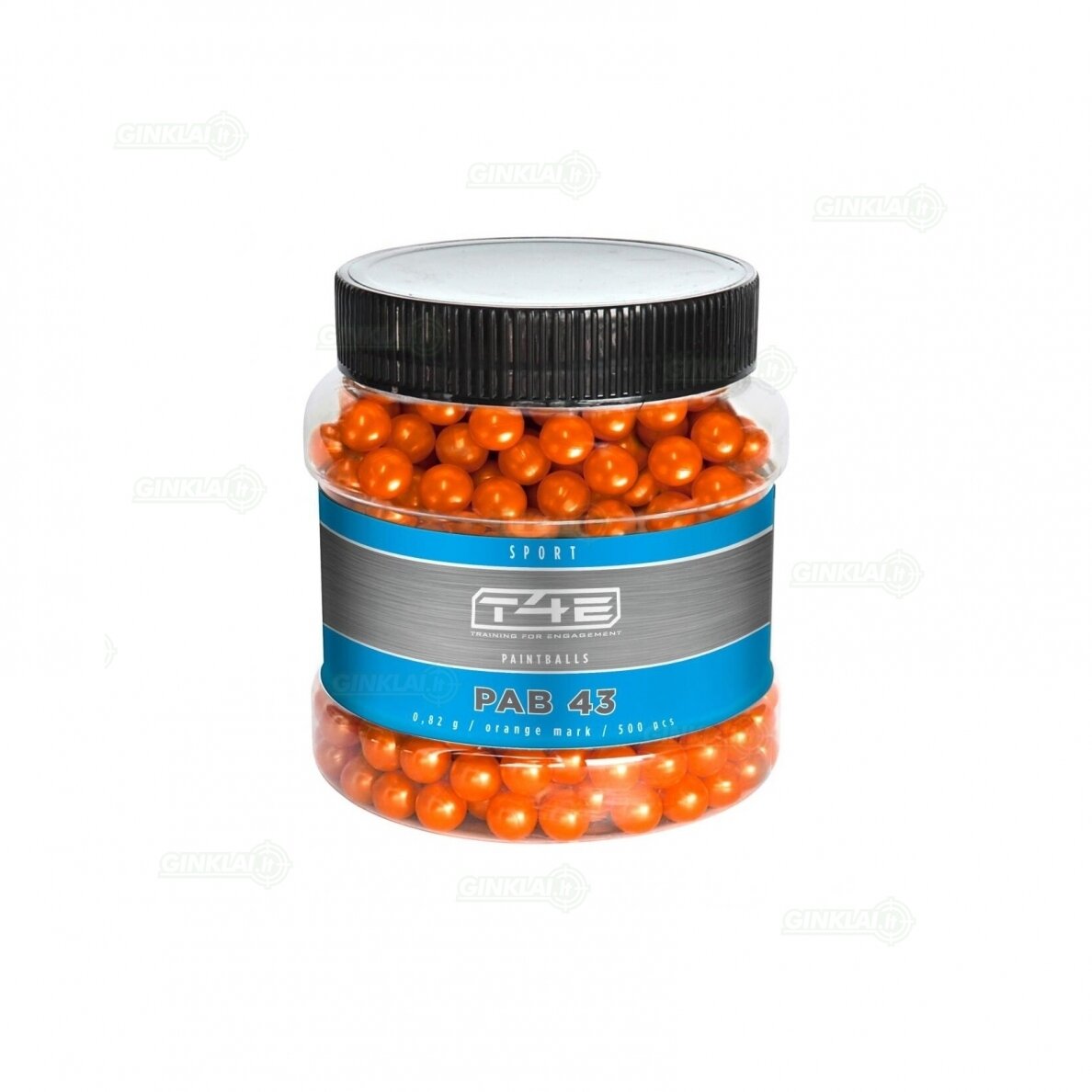 Šratai su oranžiniais dažais Marking Balls T4E Sport PAB43 .43 kal. 500 vnt. Šratai su oranžiniais dažais Marking Balls T4E Sport PAB43 .43 kal. 500 vnt.
