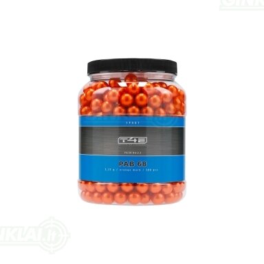 Šratai su oranžiniais dažais Marking Balls T4E Sport PAB68 .68 kal. 500 vnt.