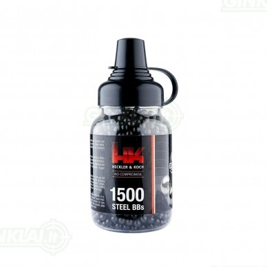 Šratai pneumatiniams ginklams Heckler & Koch Steel BBS 4,5 mm, 1500 vnt. Šratai pneumatiniams ginklams Heckler & Koch Steel BBS 4,5 mm, 1500 vnt.