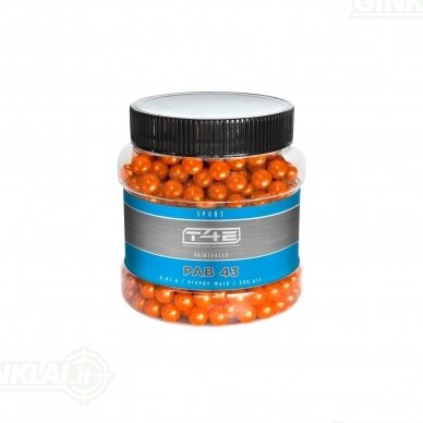 Šratai su oranžiniais dažais Marking Balls T4E Sport PAB43 .43 kal. 500 vnt. Šratai su oranžiniais dažais Marking Balls T4E Sport PAB43 .43 kal. 500 vnt.