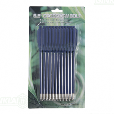 Strėlytės arbaletui plastikinės MK-AL6.5 mėlynos Plastic bolts 12 vnt. 6,5 inch