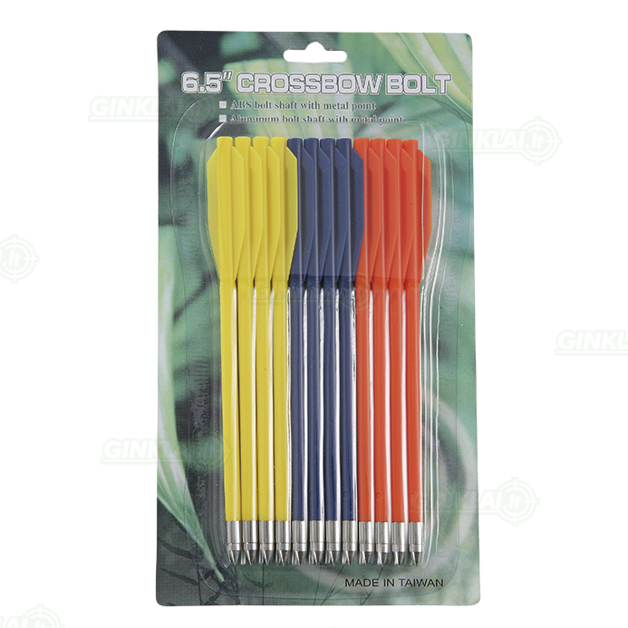 Strėlytės arbaletui plastikinės MK-AL6.5 įvairiaspalvės Plastic bolts 12 vnt. 6,5 inch Strėlytės arbaletui plastikinės MK-AL6.5 įvairiaspalvės Plastic bolts 12 vnt. 6,5 inch