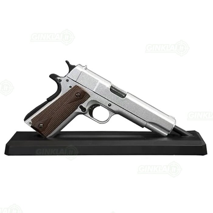 Suvenyrinis ginklo modelis GoatGuns Miniature 1911 Silver