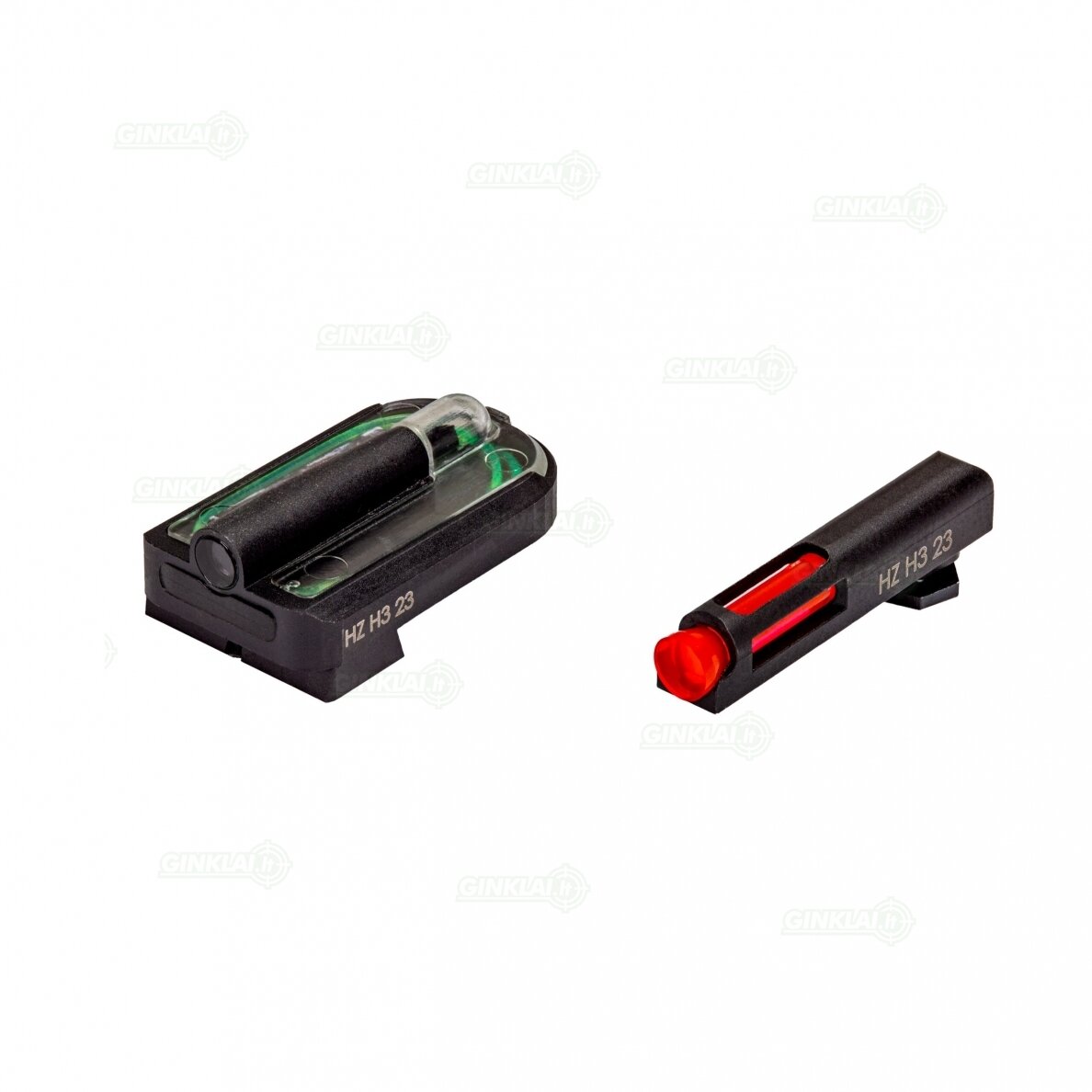 Taikikliai greito nusitaikymo HIVIZ FastDot H3 Tritium and Fiber-Optic Sight Set for Glock MOS