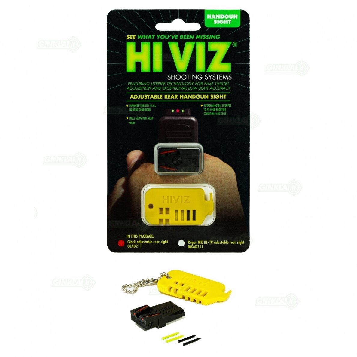 Taikiklis Glock HIVIZ Adjustable Rear Sight 3