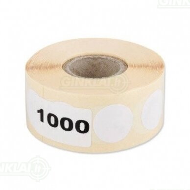 Taikinys lipdukai 20mm 1000 vnt. balti Taikinys lipdukai 20mm 1000 vnt. balti